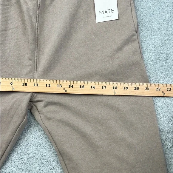NEW MATE The Label M 100% Organic Cotton Light Brown/Tan Fleece‎ Relaxed Sweat - Picture 6 of 15